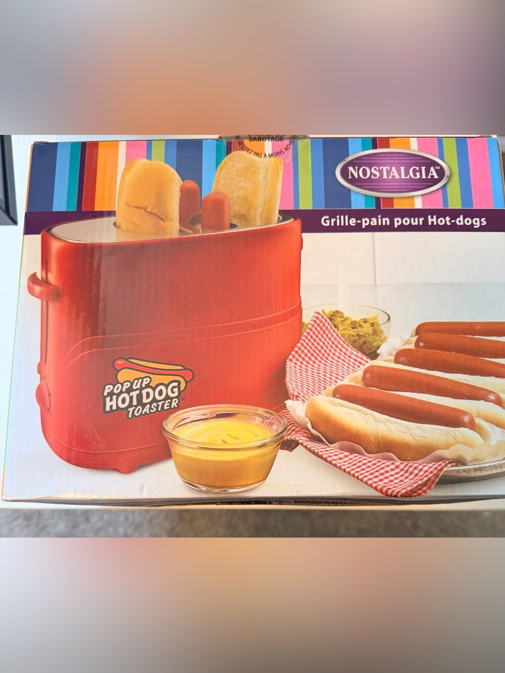 Nostalgia Red Pop-Up Hot Dog Toaster